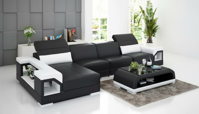 Sofá esquinero tapizado Sofá en forma de L moderno Mesa de centro Sofá de salón Conjunto de muebles 2 piezas Nuevo