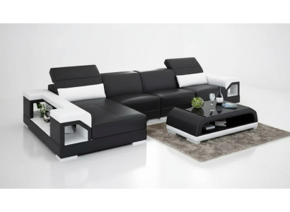 Sofá esquinero tapizado Sofá en forma de L moderno Mesa de centro Sofá de salón Conjunto de muebles 2 piezas Nuevo