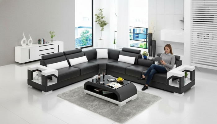 Sala de estar sofá de cuero conjunto de sofá de cuero sofás de cuero juego de sala.