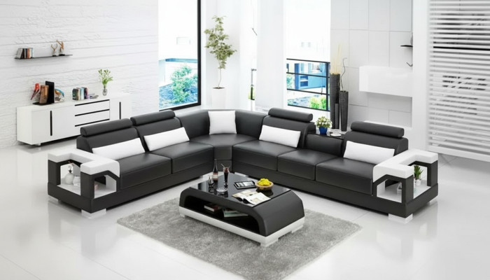 Sala de estar sofá de cuero conjunto de sofá de cuero sofás de cuero juego de sala.
