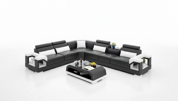 Sala de estar sofá de cuero conjunto de sofá de cuero sofás de cuero juego de sala.
