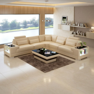 Sofá de esquina moderno diseño sofá de esquina sala de estar muebles tapizados de cuero sofá