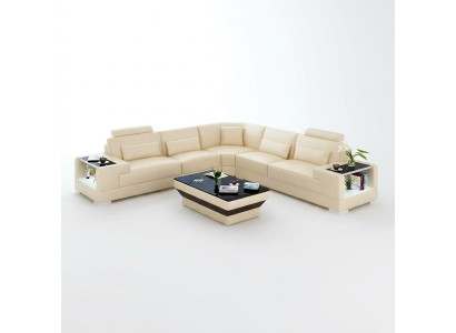Sofá de esquina moderno diseño sofá de esquina sala de estar muebles tapizados de cuero sofá