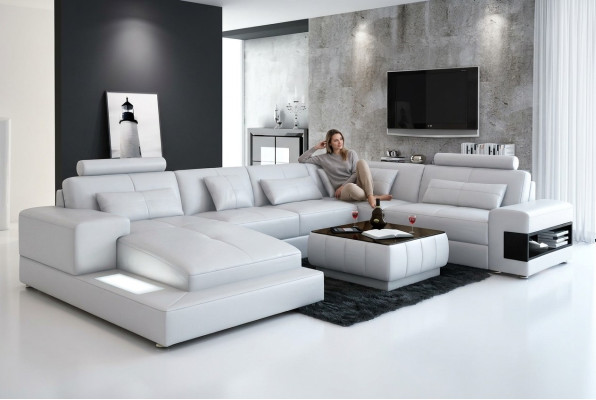 Sofá esquinero Sofá Acolchado Conjunto de sala de estar Sofá de 2 piezas Mesa de centro Juego de esquina