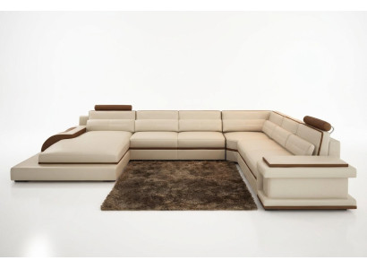 Moderno diseño de sala de estar sofá de esquina muebles sofá esquinero cojín de cuero sofá.