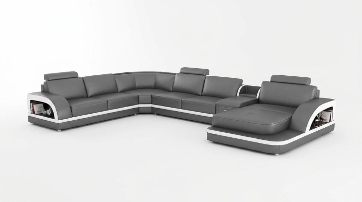 Sofá de cuero XXL para sala de estar, paisaje de tapicería, diseñador moderno.