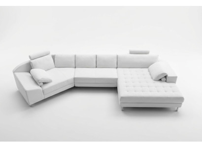 Sofá de esquina de cuero sofá de diseño sofá de esquina en forma de U Moderno salón amueblado