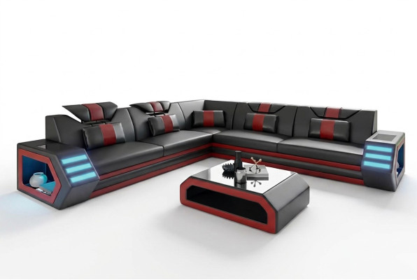 Diseño de salón Sofá esquinero Sofá en forma de L con mesa