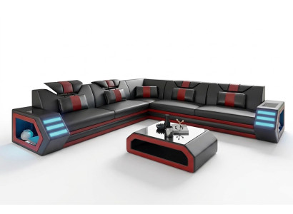 Diseño de salón Sofá esquinero Sofá en forma de L con mesa