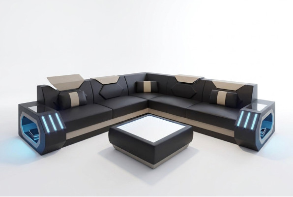 Diseño sofá esquinero, sofá de esquina, muebles de salón, asientos de cuero, sofá.