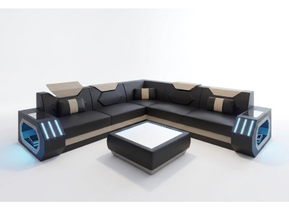 Diseño sofá esquinero, sofá de esquina, muebles de salón, asientos de cuero, sofá.