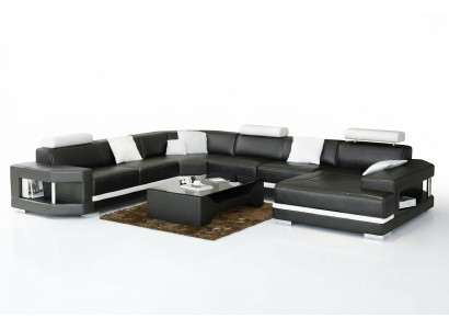 Diseño moderno de muebles de esquina para salón, sofá esquinero, sofá con tapizado de cuero