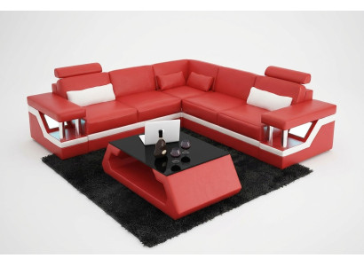 Diseño de sofá de esquina, sofá de esquina, muebles de salón, cojines de cuero, sofá