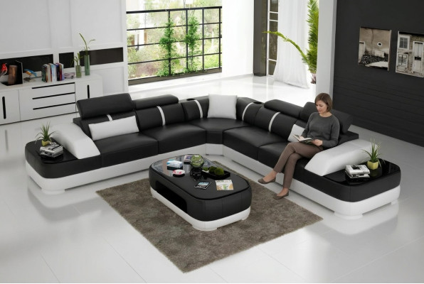 Muebles de diseño sofá rinconera sofá de esquina sala polster cuero sofá