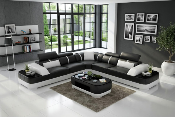Muebles de diseño sofá rinconera sofá de esquina sala polster cuero sofá