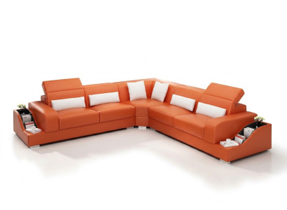 Muebles de diseño, sofá esquinero de cuero para la sala de estar.