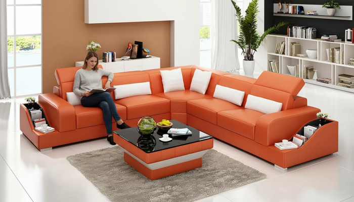 Conjunto de sofás Sofá de cuero Sofá de esquina Tapizado Sofá Conjunto de sofás Sofá seccional