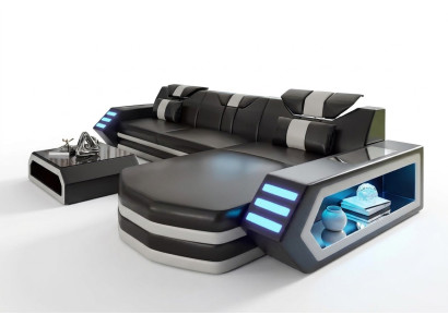 Diseño sofá esquinero muebles de sala de estar sofá de esquina de piel Sofá