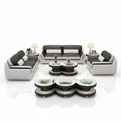 Sofá conjunto 321 mesa taburete aparador salón esquina sofá sofá 7 piezas.