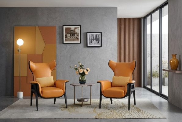 Sillón moderno sillón tapizado relax orejas sofá diván diseñador club