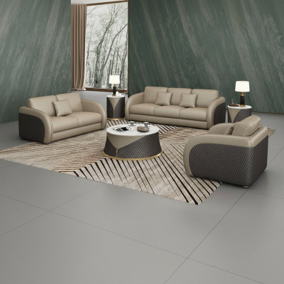 Juego de sofás de cuero de diseñador, sofá, tapicería, conjunto de 6 piezas. Conjunto de mesa de centro.