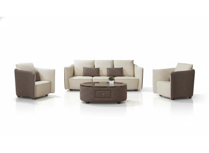 Sofá de cuero de diseño Conjunto de sofá de sofá 3 plazas Sofás clásicos Nuevos