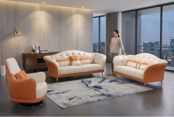 Muebles exclusivos de diseñador para tapicería, conjunto de sofás de 32 plazas, 2 piezas. Conjunto de sala de estar.