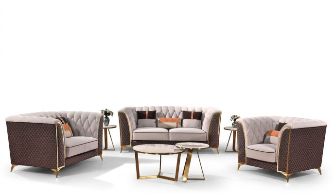 Conjunto de sofás 3-2-1 Sofá de cuero moderno Sofá de diseñador Nuevo