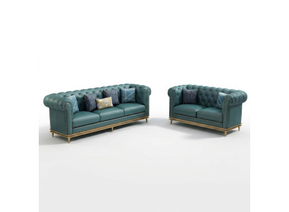Conjunto de sofás 3+2 plazas sofá de cuero sofá moderno sofá de diseñador nuevo Chesterfield.