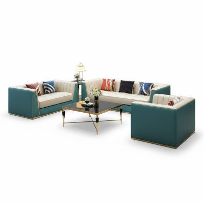 Conjunto de sofás sofá de diseñador sofá de cuero 3-2-1 asientos sofá moderno decorativo.