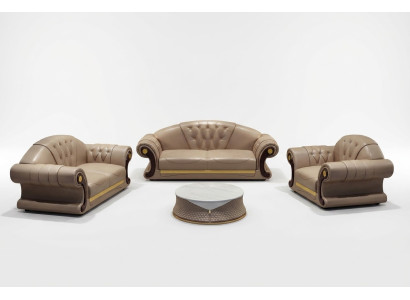 Sofá Chesterfield, conjunto clásico de sofá, juego de sofás de 3 piezas, cojines de asiento.