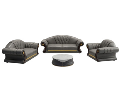Conjunto de sofás Chesterfield tapizados, sofá de dos piezas. Juego de 3+2 plazas nuevo.