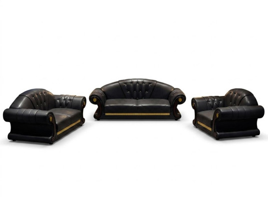 Chesterfield Set Completo de Sofá 6 piezas Almohadas Auxiliares Mesa