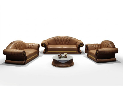 Sofá Chesterfield Sofá de cojín 3 plazas Decoración de cojines de cuero nuevo