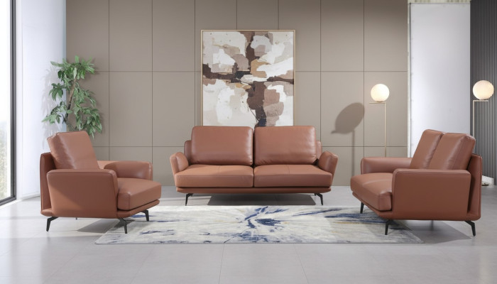 Sofás tapizados de sala de estar Conjunto de sofás de cuero 3+2+1 plazas Sofá moderno sofá