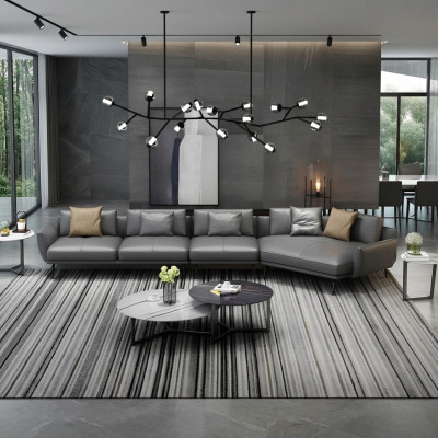 Tapizado de cuero Diseño Sofá de esquina Sofá en forma de L Salón Sofá de la sala de estar