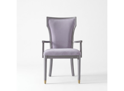 Silla de diseño de lujo estilo italiano real, mueble de una sola plaza de madera con respaldo.