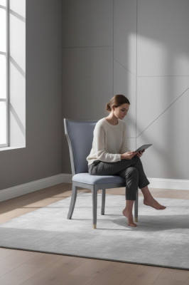 Silla de comedor de madera con asiento acolchado, mobiliario italiano, silla de respaldo.