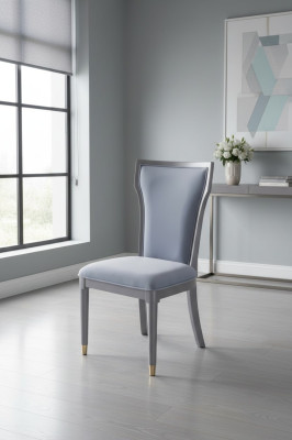 Silla de comedor de madera con asiento acolchado, mobiliario italiano, silla de respaldo.