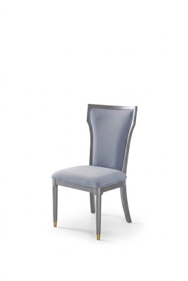 Silla de comedor de madera con asiento acolchado, mobiliario italiano, silla de respaldo.