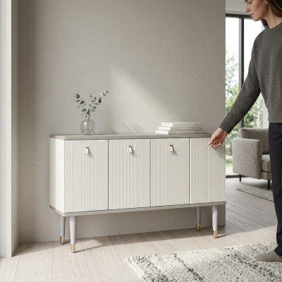 Cómoda elegante en estilo campestre para la sala de estar con diseño para el dormitorio.