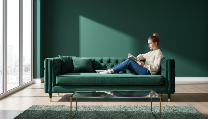 Sofá Chesterfield de tela para sala de estar, sofá tapizado con conjunto de asientos 3 plazas, nuevo.