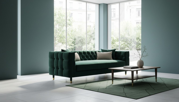 Sofá Chesterfield de tela para sala de estar, sofá tapizado con conjunto de asientos 3 plazas, nuevo.