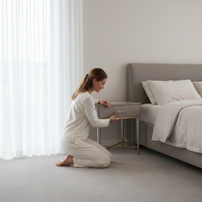 Mesitas de noche, mesas auxiliares de madera, muebles de lujo de diseño nuevos.
