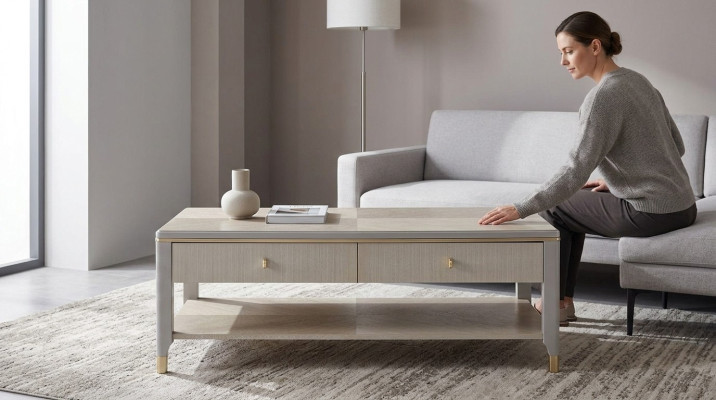 Mesa de centro de lujo para sala de estar Mesa de madera Diseño de decoración Estilo de mesas de diseño de muebles