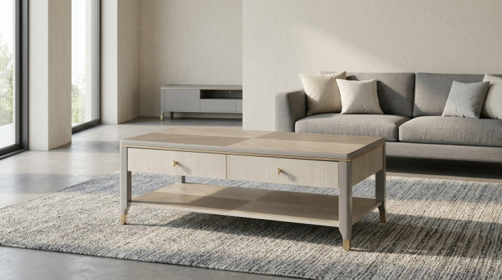 Mesa de centro de lujo para sala de estar Mesa de madera Diseño de decoración Estilo de mesas de diseño de muebles