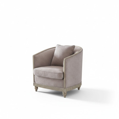 Sillón de lujo para sala de estar, hotel, acolchado, decoración, moderno, diseño de una plaza, gris.