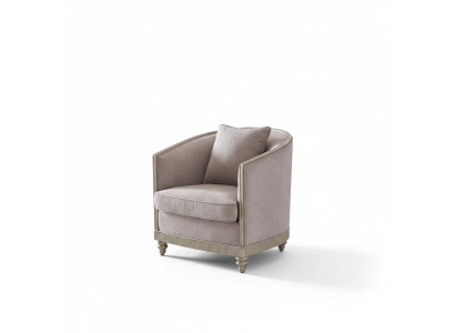 Sillón de lujo para sala de estar, hotel, acolchado, decoración, moderno, diseño de una plaza, gris.