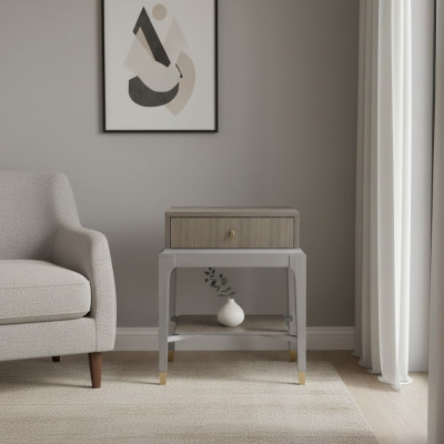Mesita de noche de madera maciza mesitas consolas estilo moderno de noche.