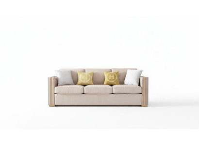 Sofá de diseño de tres plazas para la sala de estar, tapizado, moderno, decoración, muebles.
